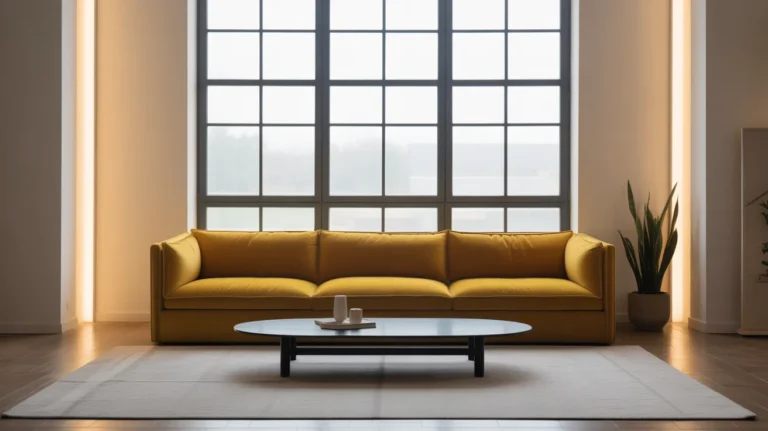 Yellow velvet chair in a cozy reading corner with plants, wall art, and books creating a budget-friendly styled reading nook