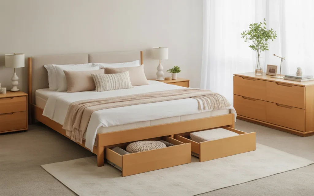 10 Cozy Bedroom Decor Ideas You’ll Fall in Love With 10 clean cozy bedroom with underbed storage and minimal dresser