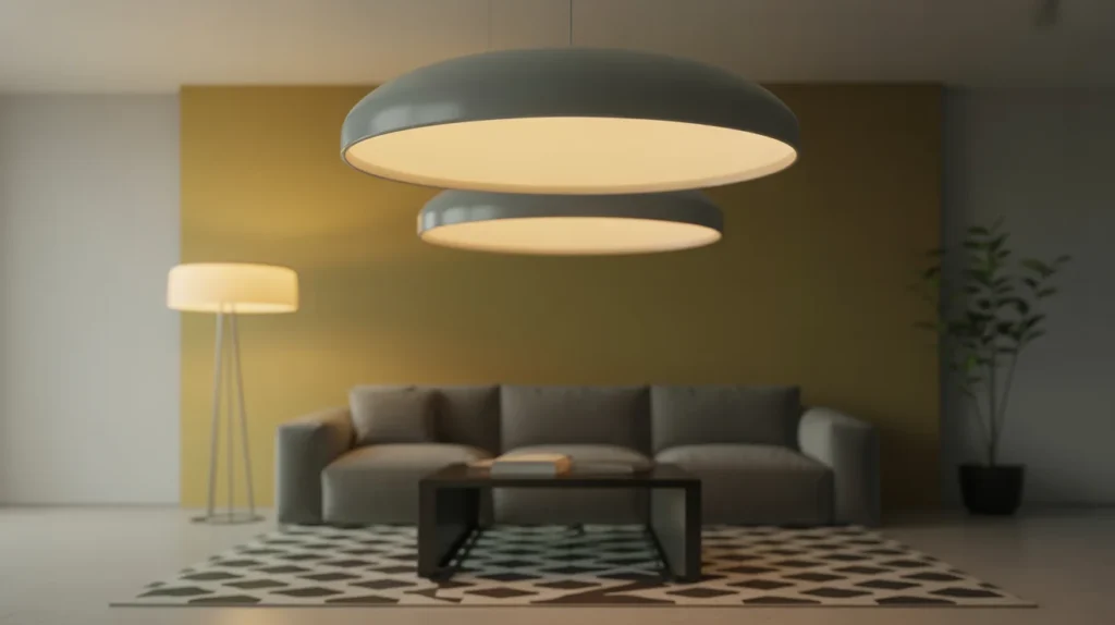 Yellow Velvet Sofa Styling Guide for Modern Homes 10 modern pendant floor lamps warm glow minimalist room yellow accents