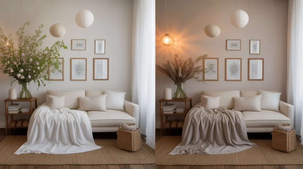 Yellow Velvet Sofa Styling Guide for Modern Homes 13 room styled in spring vs winter