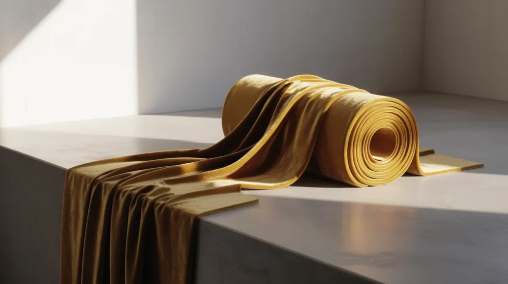 Yellow Velvet Sofa Styling Guide for Modern Homes 3 velvet fabric texture detail natural light golden tone