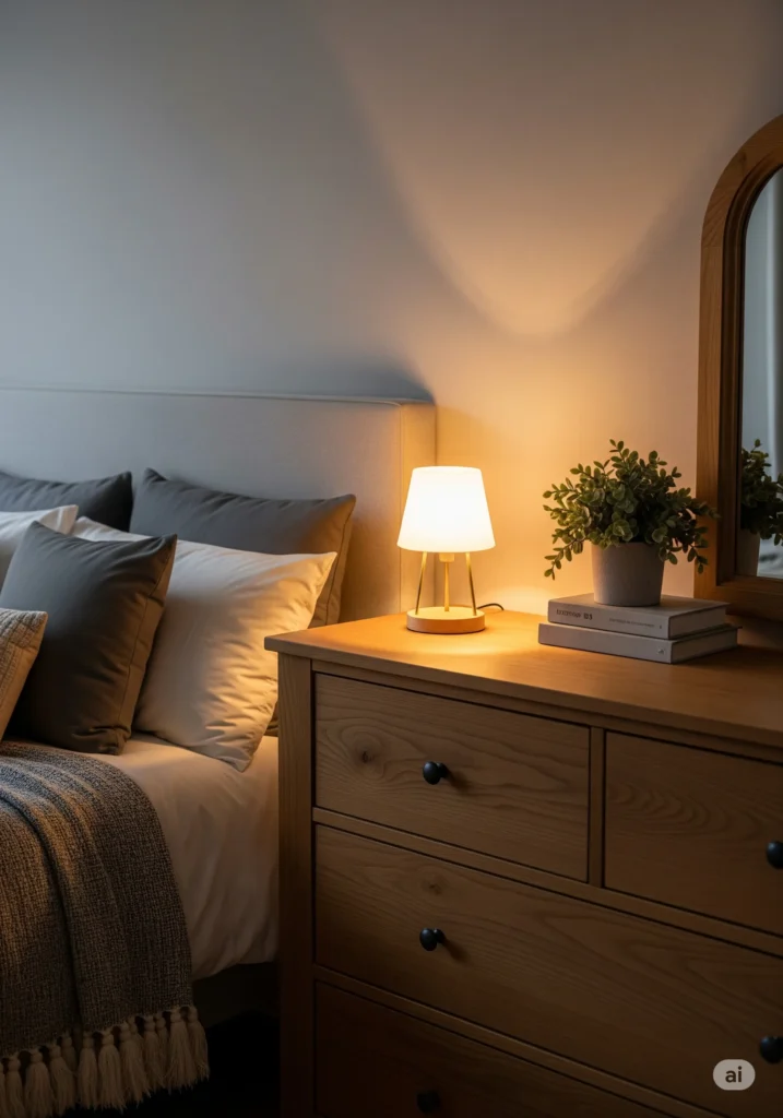 20 Unique Bedroom Lighting Ideas for a Stylish & Cozy Space 18 Accent lsmp of dresser