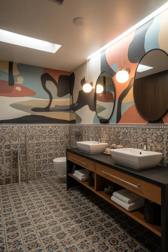 30 Modern & Classy Bathroom Decor Ideas for a Stylish Home 26 Artistic statement bathroom