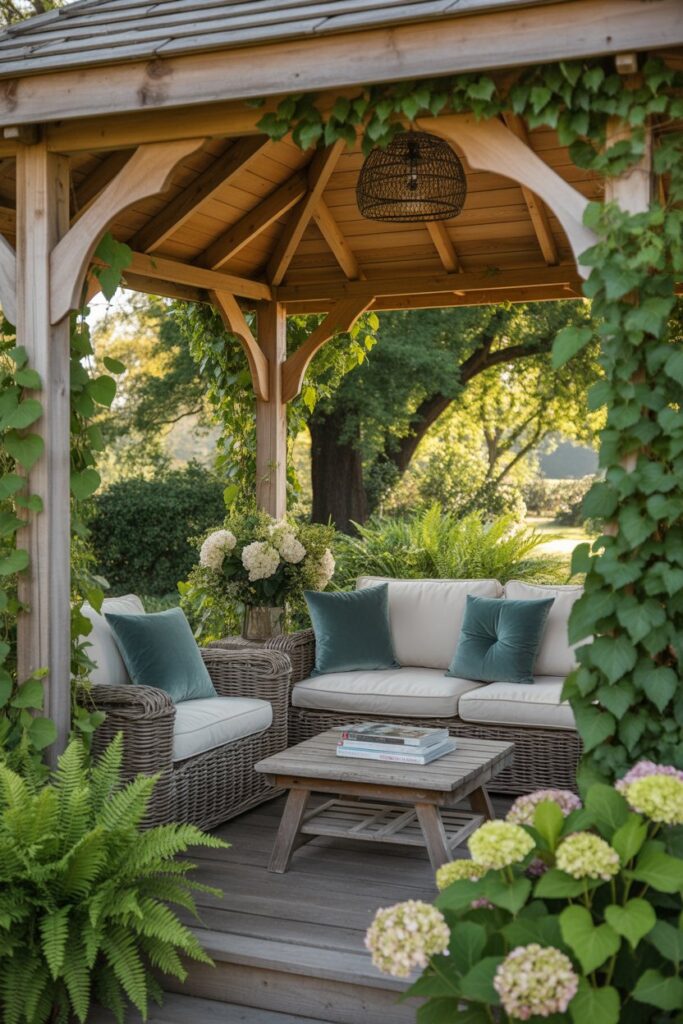 Step-by-Step Gazebo Garden Guide: Transform Your Backyard Space 5 Backyard gazebo with outdoor furniture