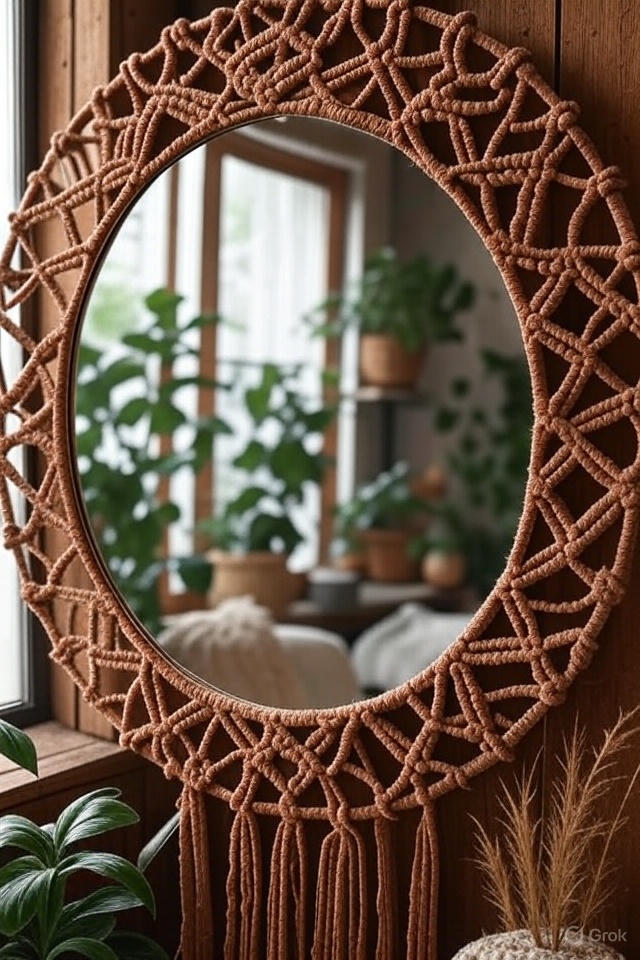 28 Elegant Mirror Wall Decor Styles to Refresh Your Home 22 Bohemian Macrame Mirror