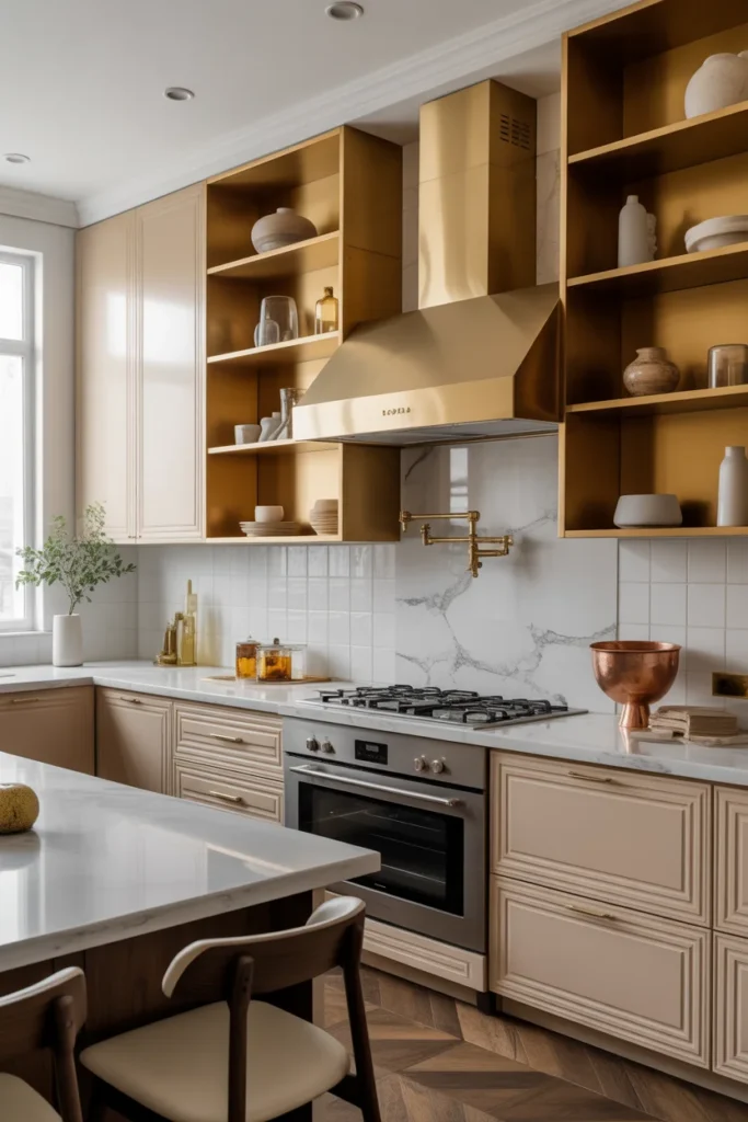24 Modern Luxury Kitchen Designs to Inspire Your Dream Home 14 Bold luxury kitchen with open shelving 1