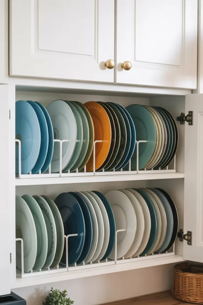 20+ Easy Kitchen Organization Ideas for Limited Space 16 CD Rack Plate Dividers