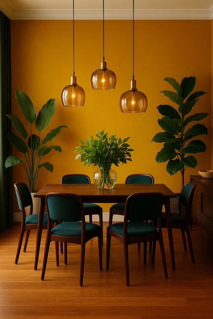 10 Stunning Dining Rooms in Jewel Tones – Chic & Colorful Ideas 6 Citrine jewel toned dining room