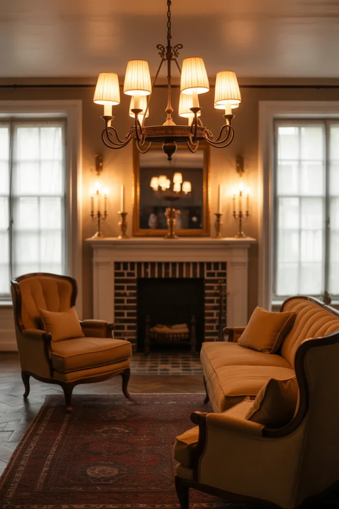 30+ Gorgeous Living Room Ceiling Lighting Ideas for Modern & Classic Homes 11 Classic Iron Chandelier