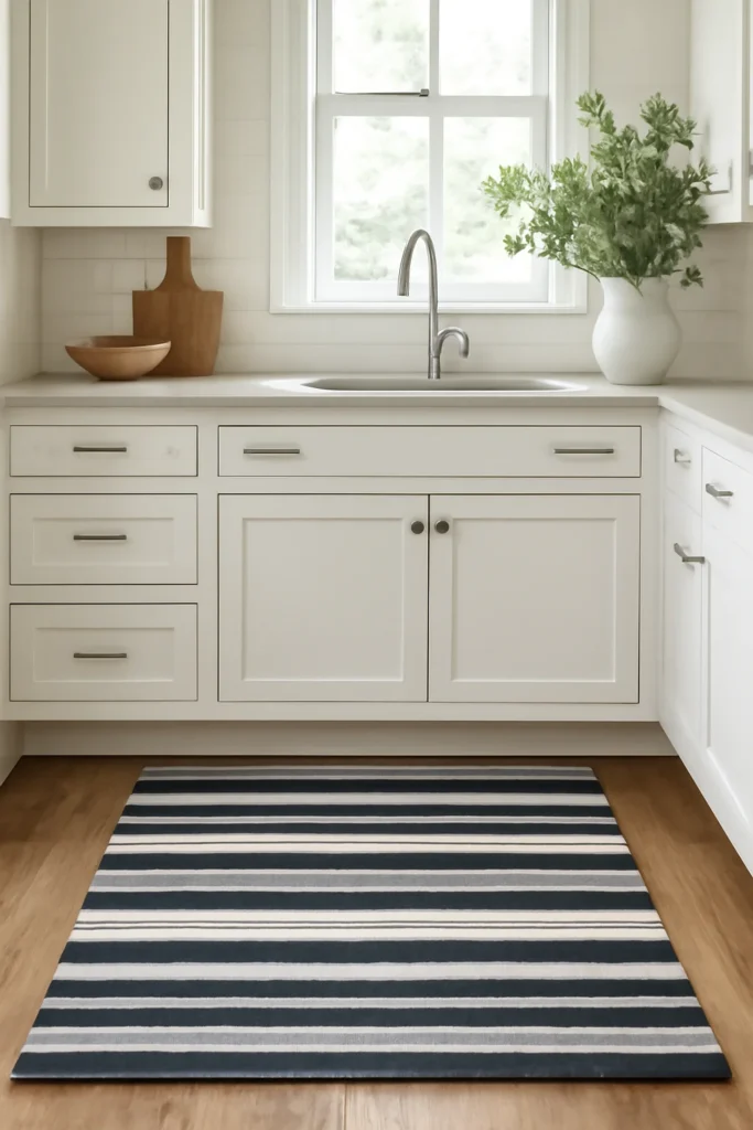 17 Kitchen Rugs to Add Style and Comfort to Your Home 2 Classic Striped Kitchen Rug