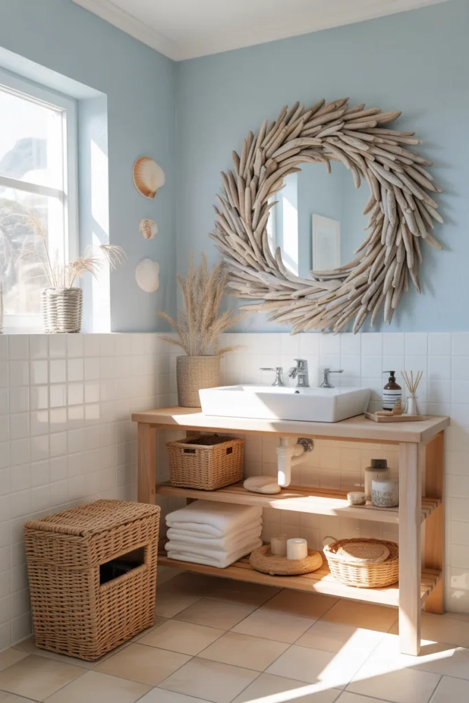 30 Modern & Classy Bathroom Decor Ideas for a Stylish Home 8 Coastal bathroom decor with light blue walls