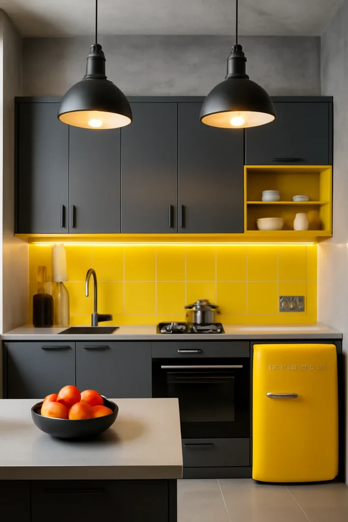 Kitchen Interior Colour Combination: Ideas to Transform Your Cooking Space 3 Contemporary small kitchen with grey cabinets