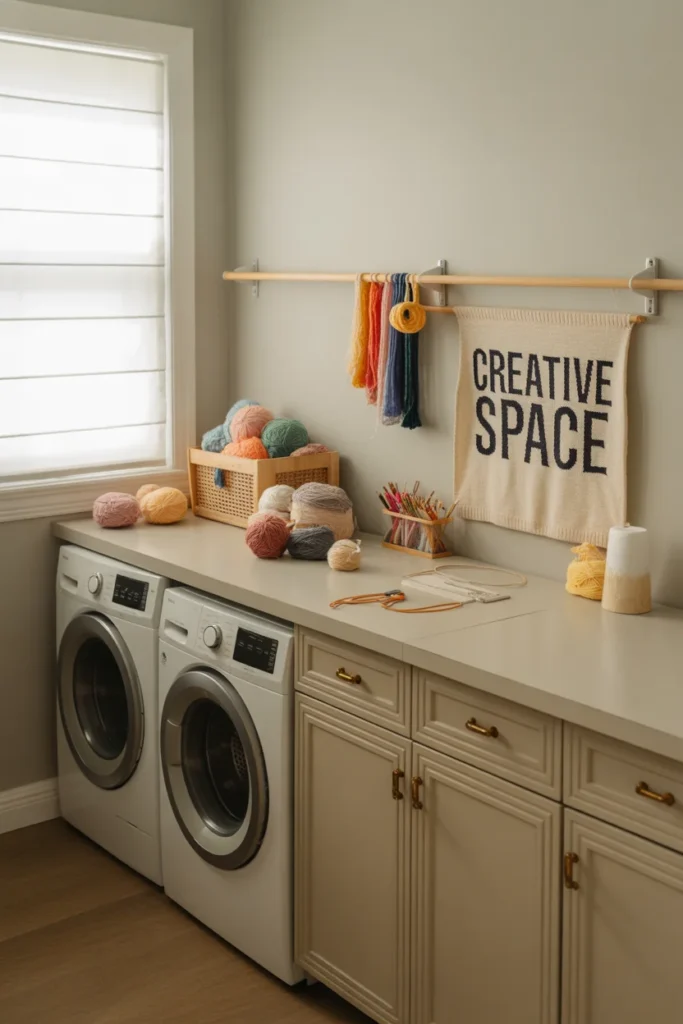 27 Laundry Room Design Ideas for a Stylish & Functional Home 28 Creative laundry room with craft supplies