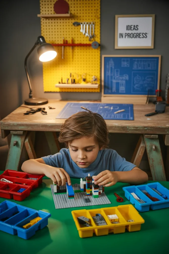18 Creative Kids Bedroom Ideas for Boys: Adventurous,Modern, and Organized Spaces 17 Creative workshop boys bedroom