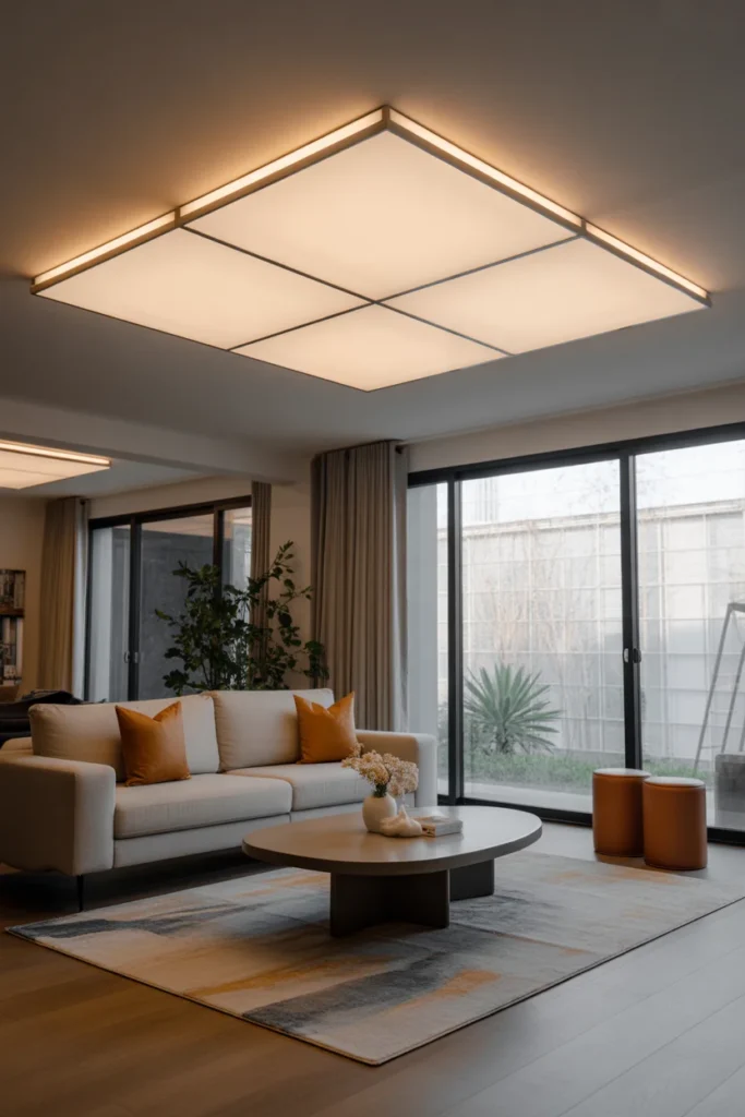 30+ Gorgeous Living Room Ceiling Lighting Ideas for Modern & Classic Homes 28 Energy Efficient OLED Systems