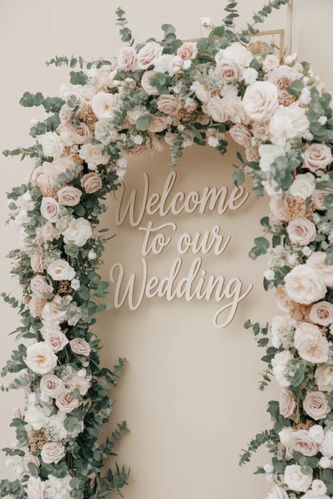 20 Stunning Wedding Welcome Sign Ideas You’ll Love 4 Floral Wedding Welcome Sign