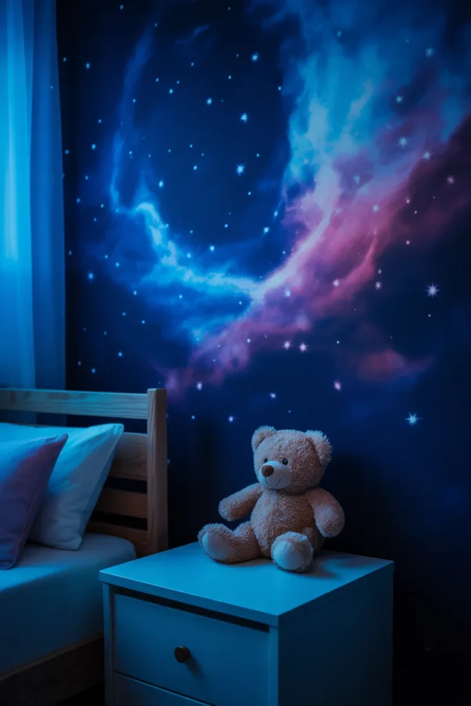 Glow in the dark starry night wall art