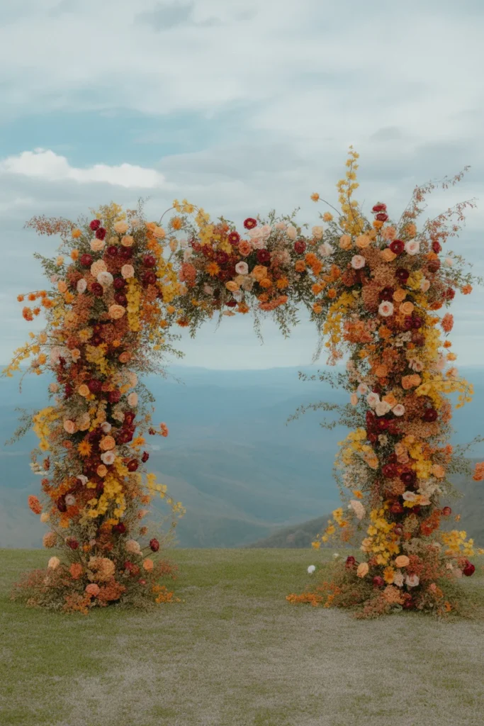 12 Magical Wedding Arch Designs to Elevate Your Fall Celebration 6 Hanging Floral Arch