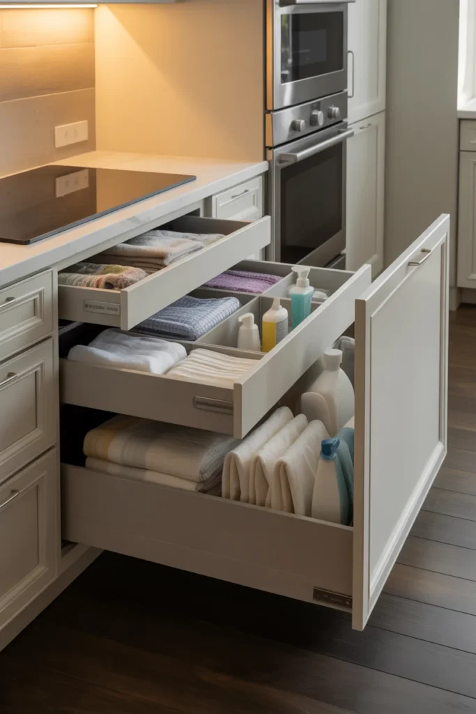 15 Small Laundry Room Ideas for 2026: Maximize Style and Function in Minimal Space 11 Hidden cupboard in laundary room
