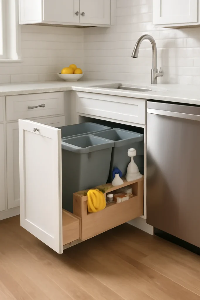 17 Kitchen Equipment Storage Ideas to Keep Your Space Organized 10 Hidden slide out bins keep in kitchen