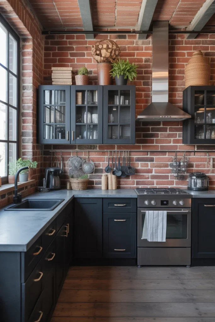 Chic Black Kitchen Cabinet Ideas: Elevate Your Kitchen with Style 8 Industrial Chic
