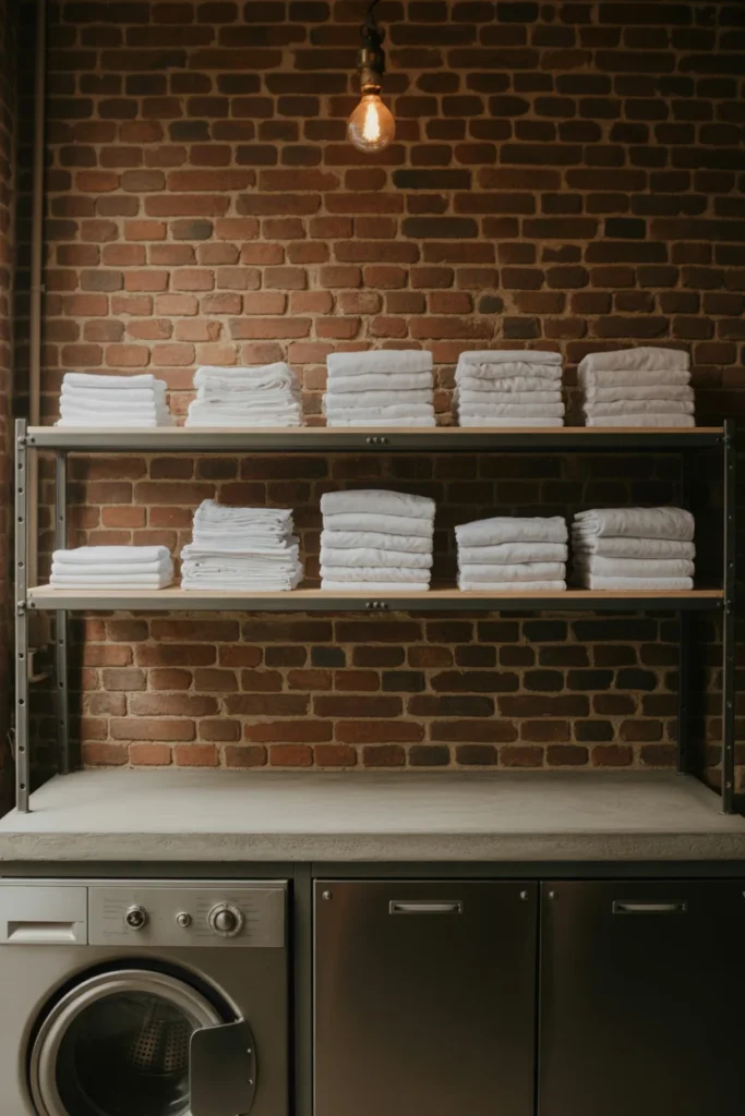 27 Laundry Room Design Ideas for a Stylish & Functional Home 9 Industrial style laundry room with exposed brick