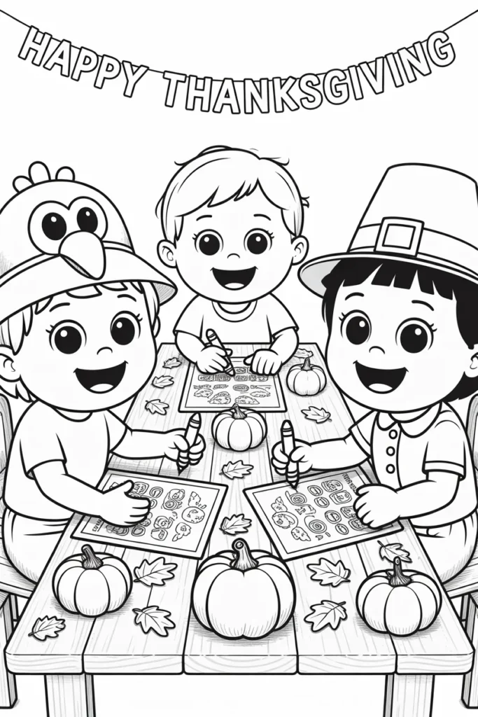 30 Fun and Creative Thanksgiving Crafts for Kids 21 Kids coloring Thanksgiving pages
