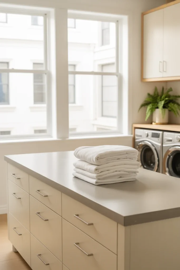 27 Laundry Room Design Ideas for a Stylish & Functional Home 19 Laundry room with central folding island
