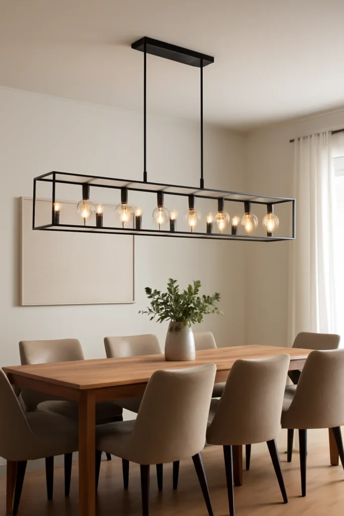 15 Dining Room Chandelier Ideas to Brighten & Elevate Your Space 12 Linear chandeliers