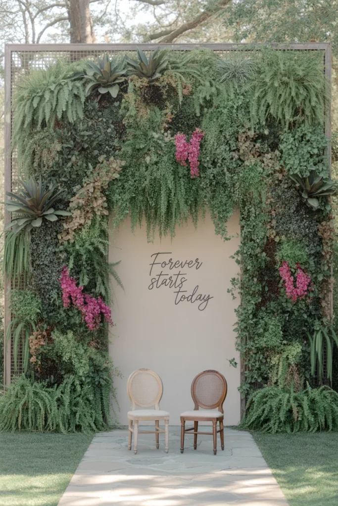 30 Simple Outdoor Wedding Decor Ideas for 2025 9 Living Wall wedding decor