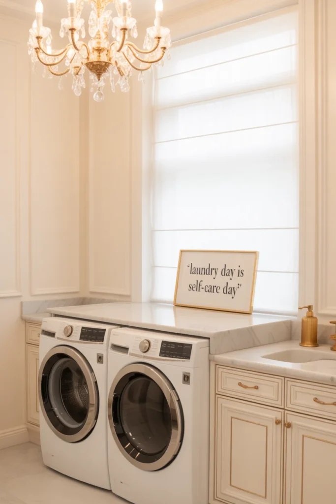 27 Laundry Room Design Ideas for a Stylish & Functional Home 7 Luxury laundry room with marble countertops