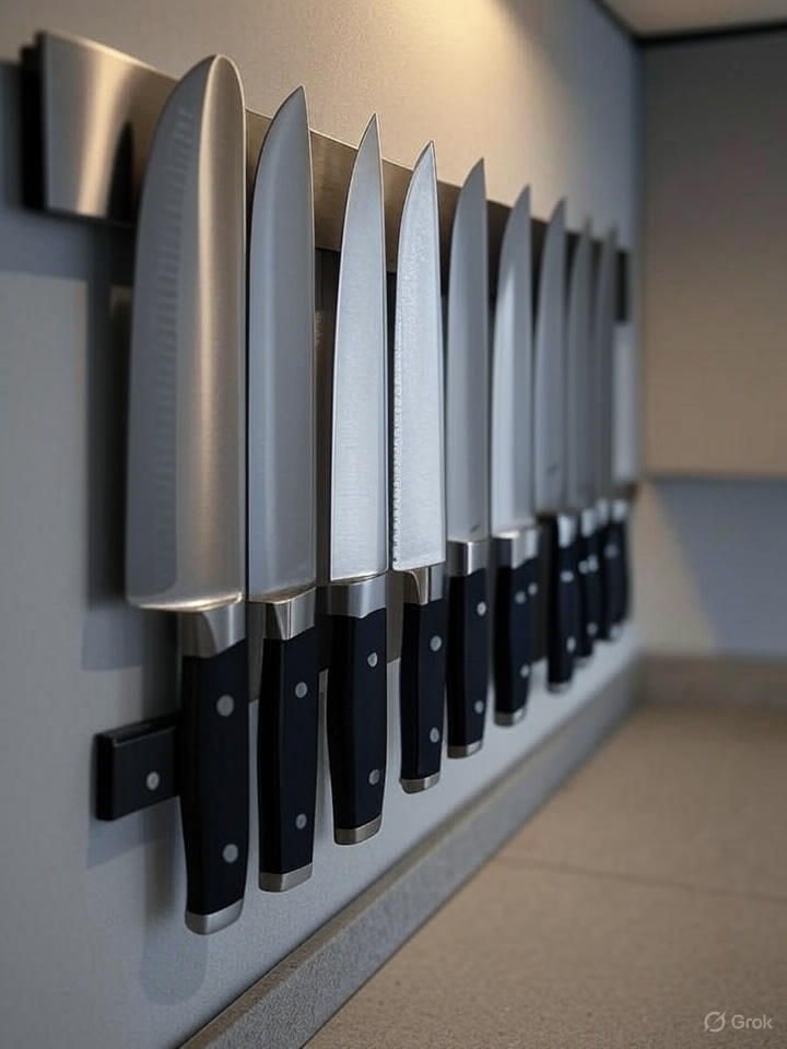 Top 30 Kitchen Accessories to Upgrade Your Cooking Space 4 Magnetic Knife Strip
