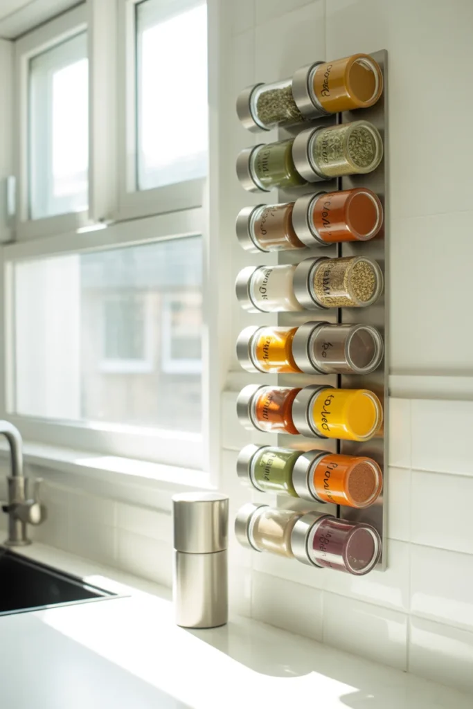 15 Must-Have Kitchen Gadgets 2025 to Transform Your Cooking Space 7 Magnetic spice rack with colorful spices