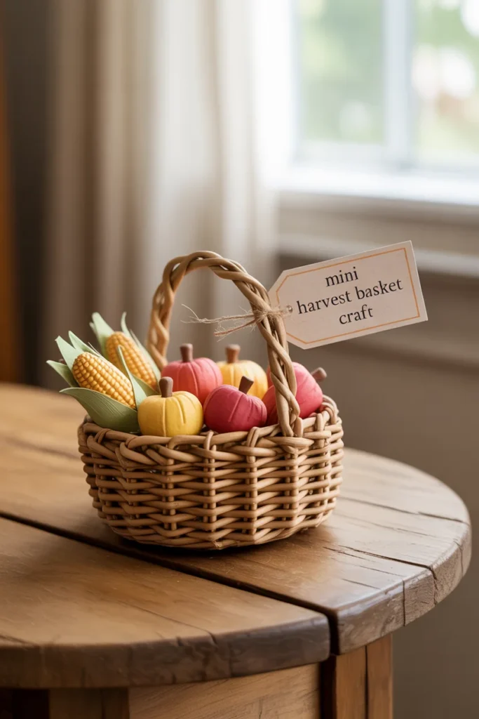 30 Fun and Creative Thanksgiving Crafts for Kids 30 Mini harvest basket craft
