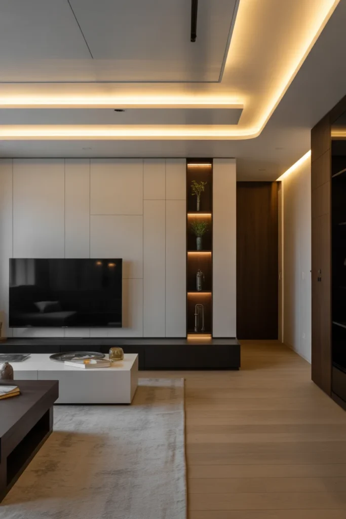 30+ Gorgeous Living Room Ceiling Lighting Ideas for Modern & Classic Homes 27 Minimalist and Invisible Light