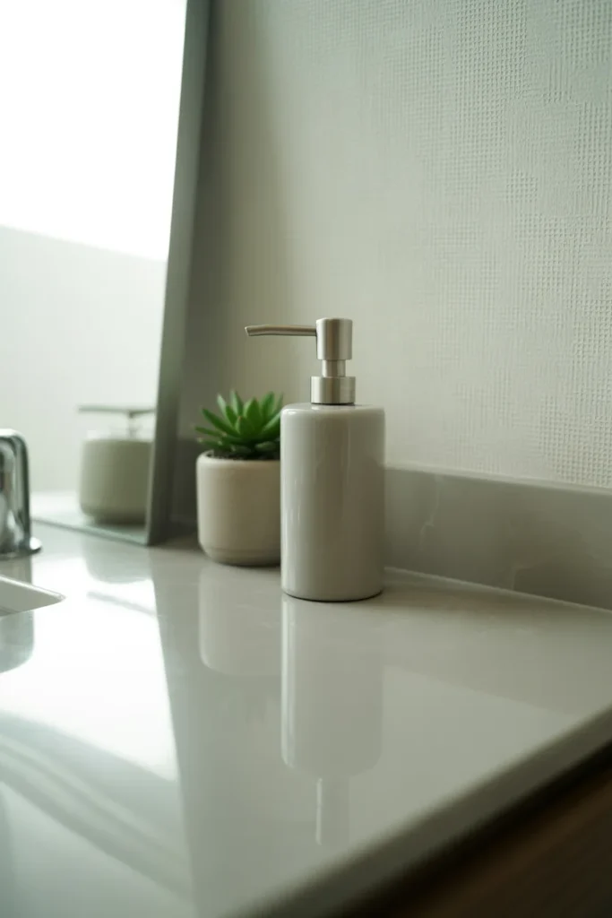 Tiny Bathroom Storage: Smart Solutions for Small Spaces 11 Minimalist bathroom countertop