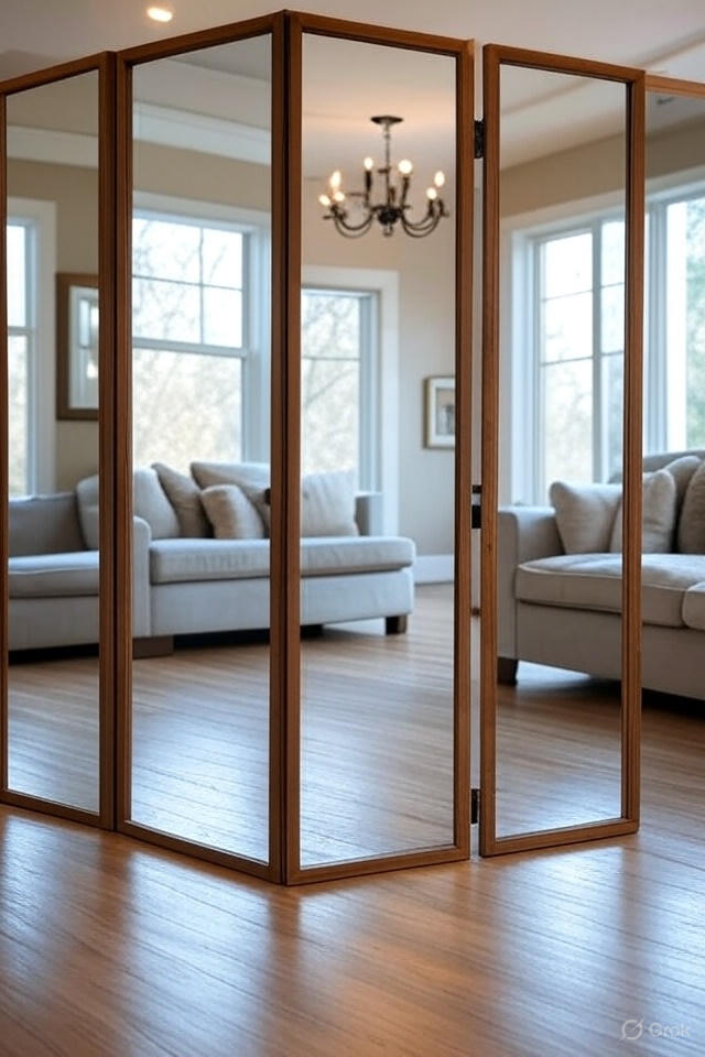 28 Elegant Mirror Wall Decor Styles to Refresh Your Home 11 Mirror room divider