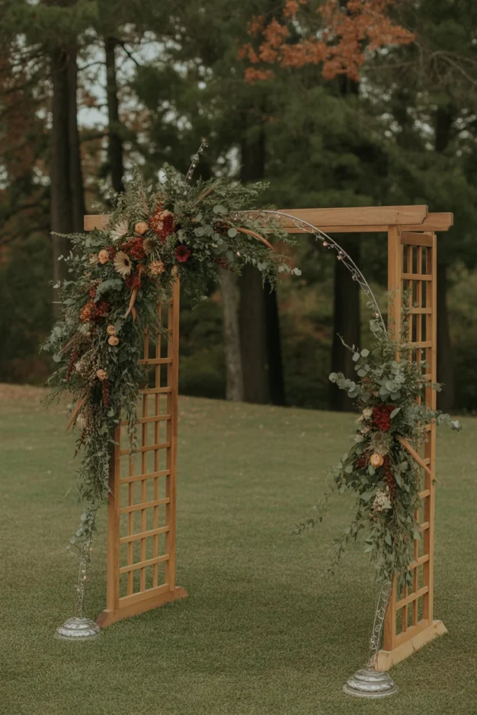 12 Magical Wedding Arch Designs to Elevate Your Fall Celebration 13 Mixed Material Wedding Arch