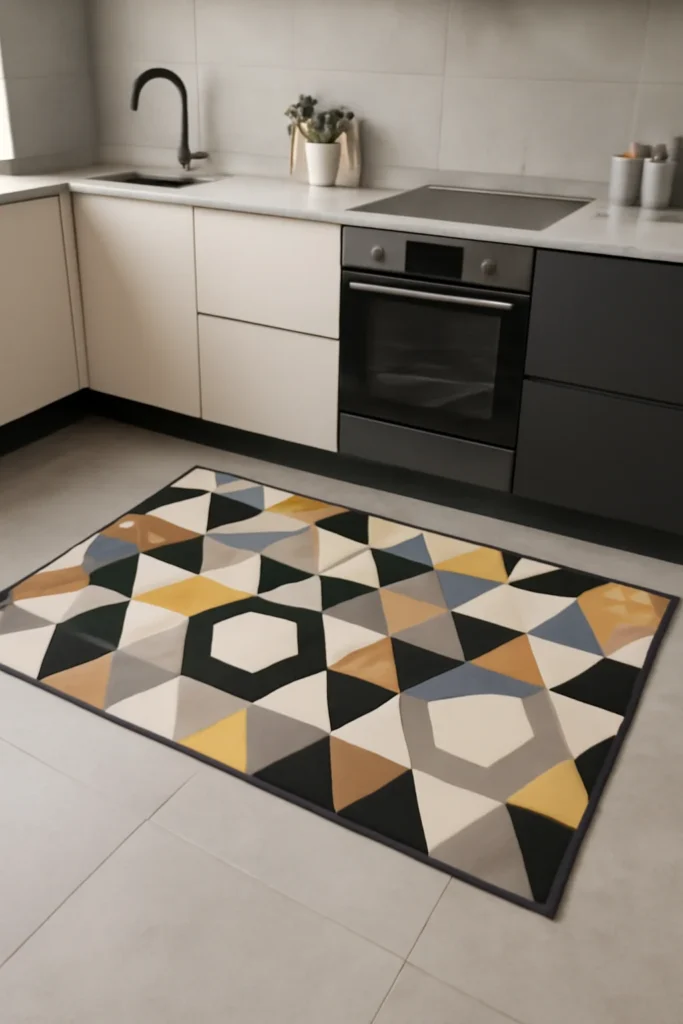 17 Kitchen Rugs to Add Style and Comfort to Your Home 5 Modern Geometric Rug