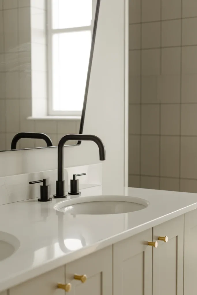Modern bathroom mixing matte black faucet