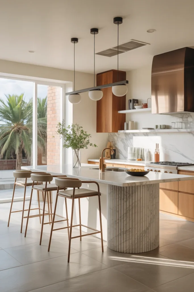 20 Modern Kitchen Luxury Ideas -Start Your Dream Design 5 Modern kitchen island with fluted marble base