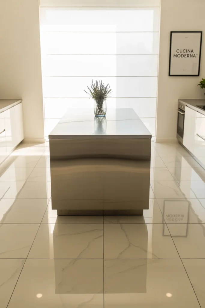 20 Modern Kitchen Luxury Ideas -Start Your Dream Design 8 Modern kitchen with large format marble look porcelain tiles 1