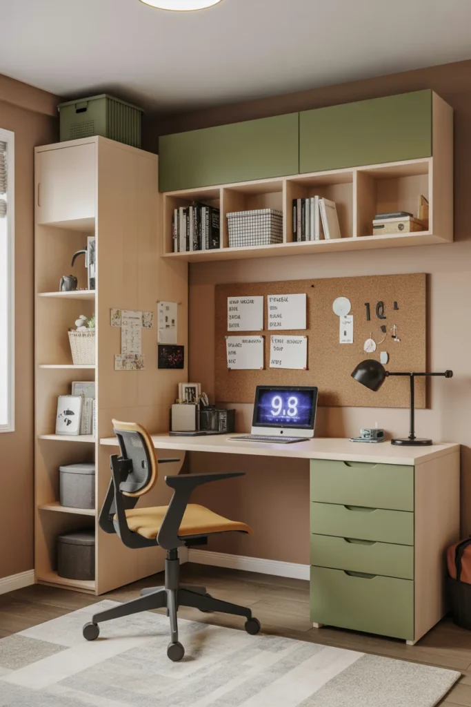 18 Creative Kids Bedroom Ideas for Boys: Adventurous,Modern, and Organized Spaces 8 Multi functional study boys bedroom