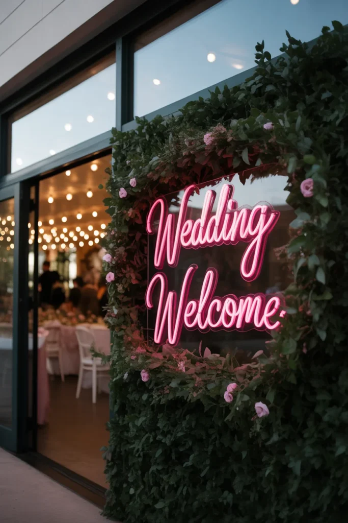 20 Stunning Wedding Welcome Sign Ideas You’ll Love 7 Neon Wedding Welcome Sign