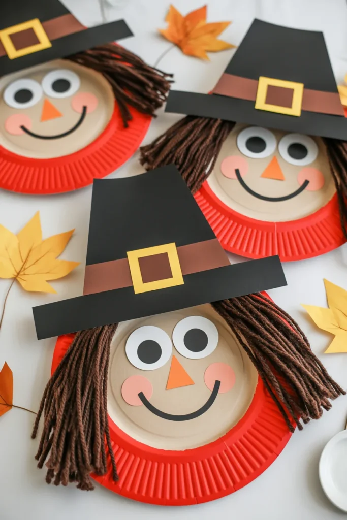30 Fun and Creative Thanksgiving Crafts for Kids 4 Paper plate pilgrim crafts