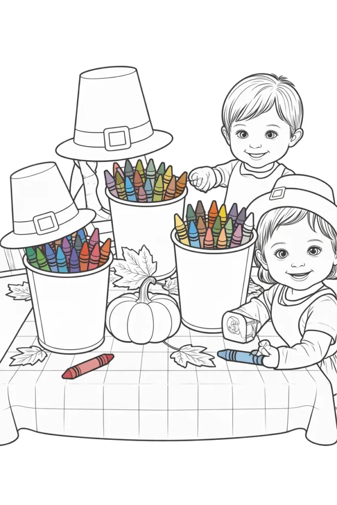 30 Fun and Creative Thanksgiving Crafts for Kids 13 Pilgrim hat crayon holders