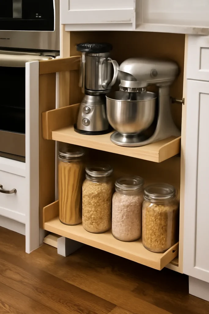 17 Kitchen Equipment Storage Ideas to Keep Your Space Organized 2 Pull out pantry cabinets
