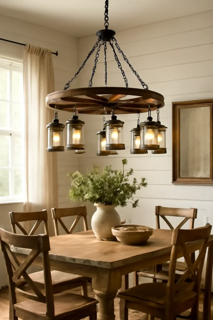 15 Dining Room Chandelier Ideas to Brighten & Elevate Your Space 4 Rustic farmhouse chandeliers