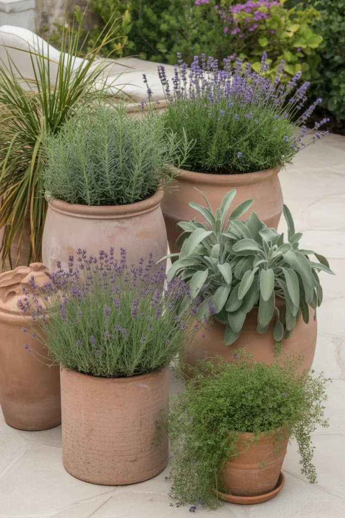 20 Easy Garden Projects 2025 | Transform Small Spaces 2 Rustic terracotta containers