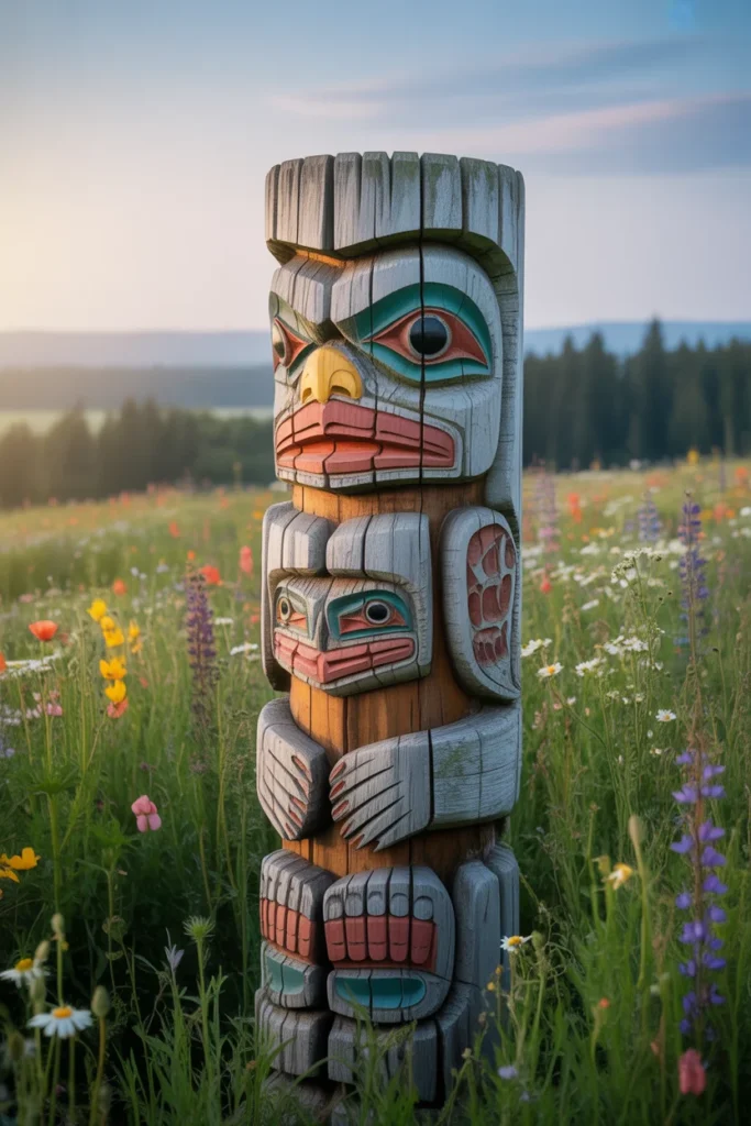 27 Stunning Garden Art Ideas for Outdoor Living Inspiration 6 Rustic wooden totem pole